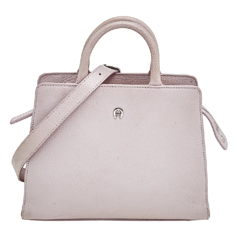 Aigner Lilac Leather Tote