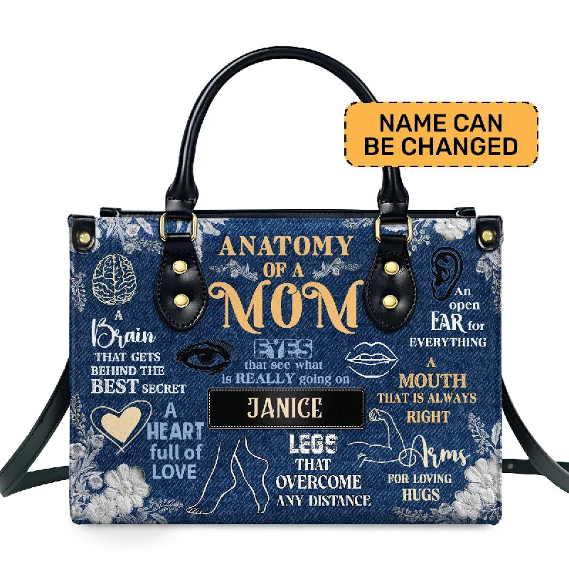 Anatomy Of A Mom - Personalized Leather Handbag MB63B