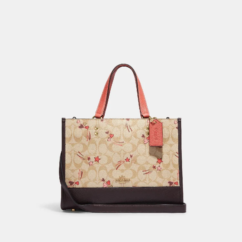 Coach Outlet Dempsey Carryall In Signature Canvas With Heart And Star Print