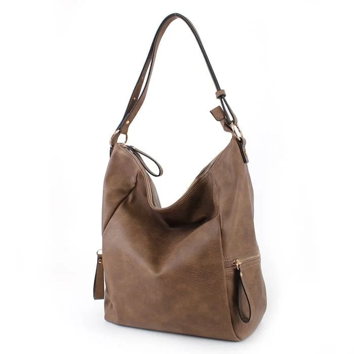 CP1019 Monogrammable Soft Leather Large Hobo Tote