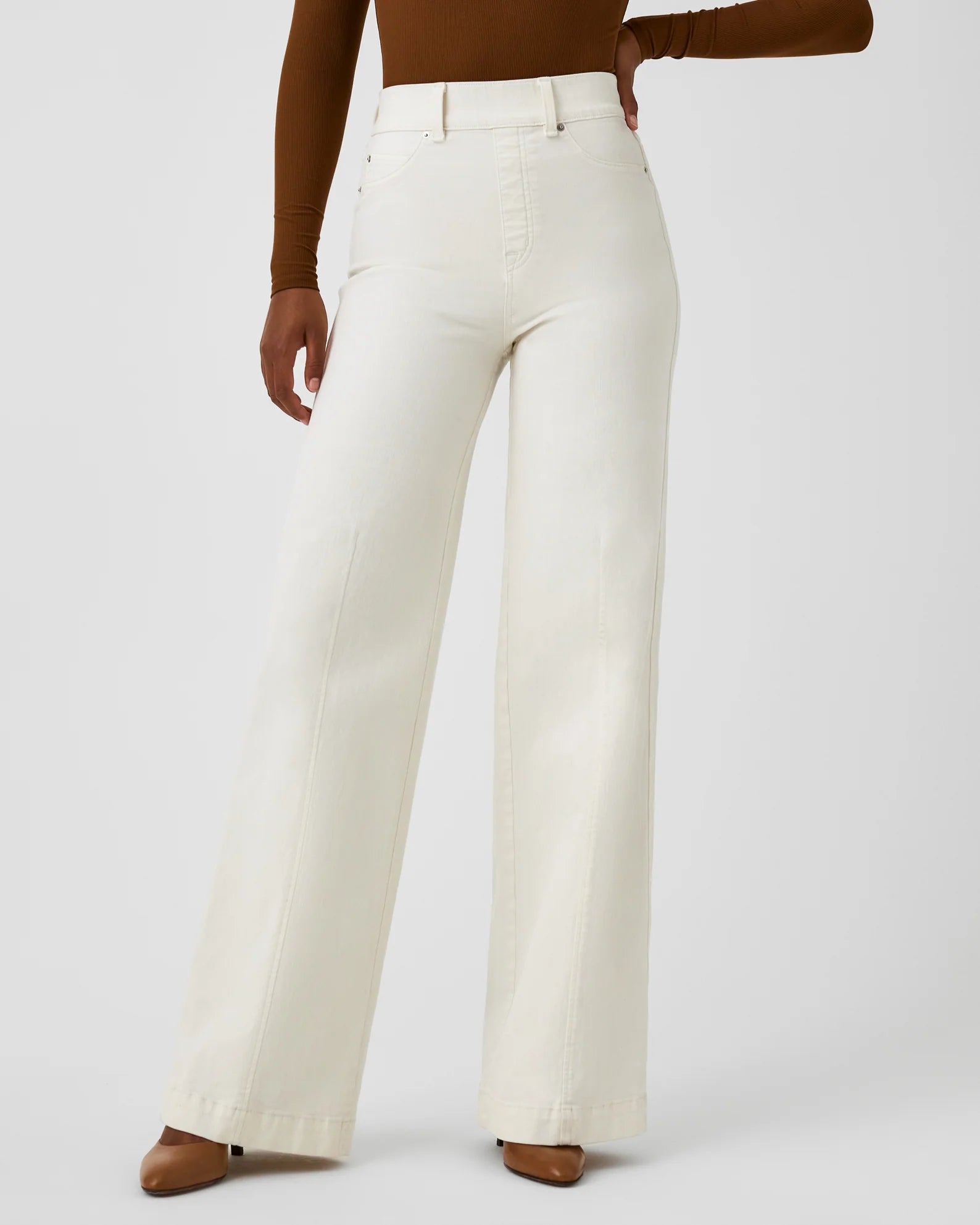 Spanx Ecru Wide Leg Jeans