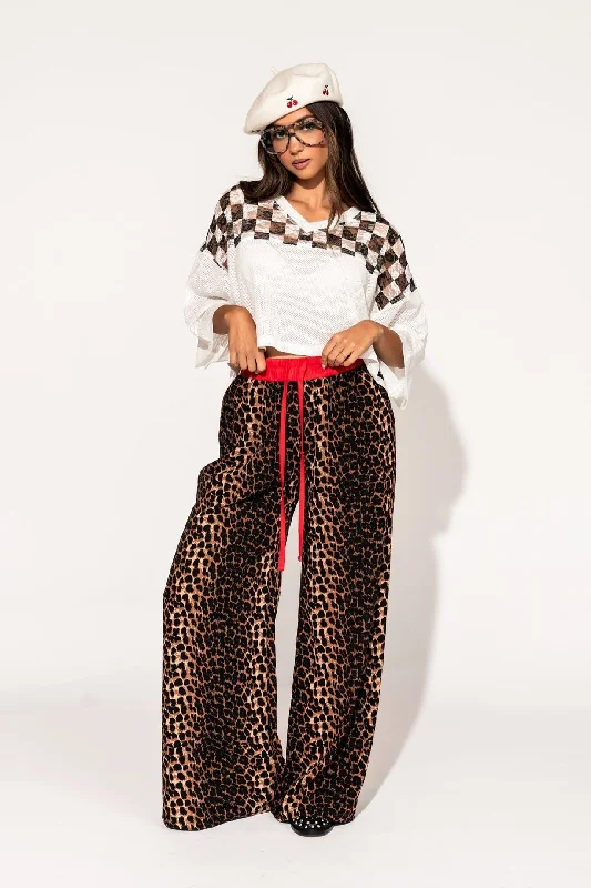 Feline Fierce Wide Leg Leopard Pants