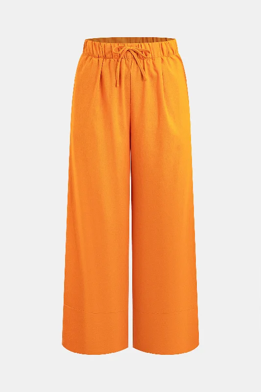 Drawstring Wide Leg Pants